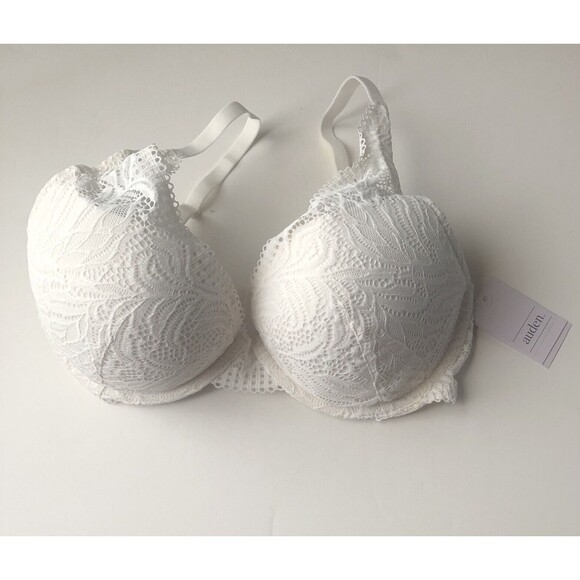 Women  LACE PLUNGE PUSH-UP Bra -Auden White 32DD - Picture 1 of 10